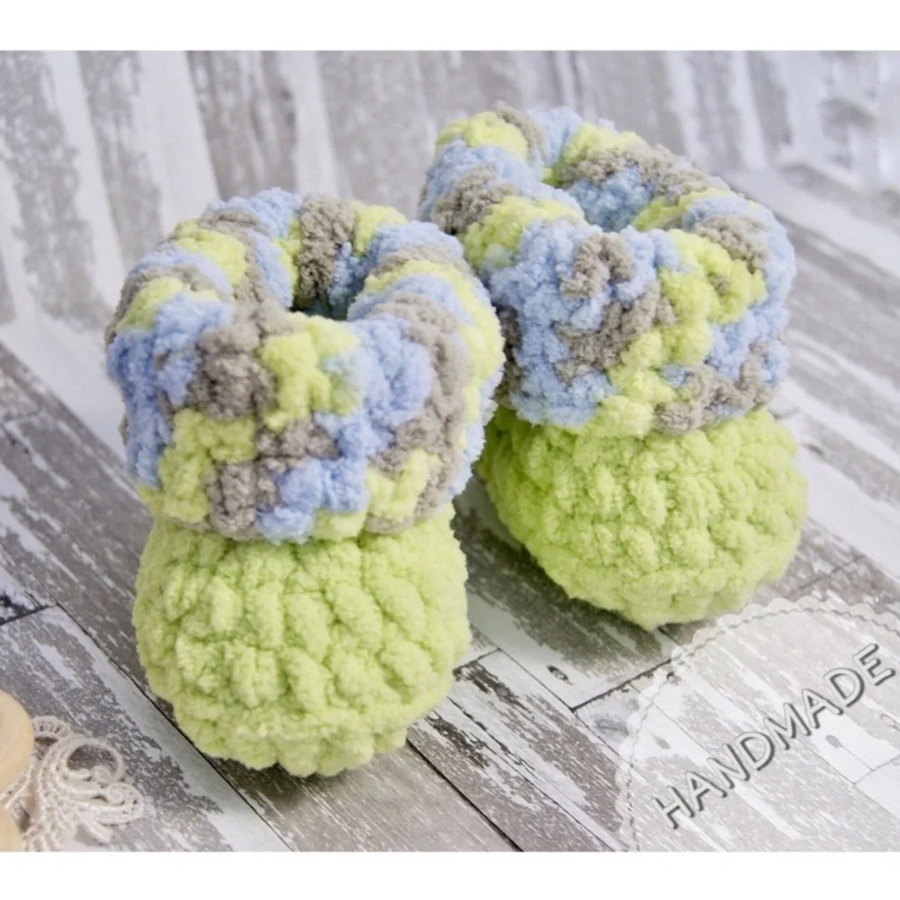 Handmade Crochet Baby Booties Green